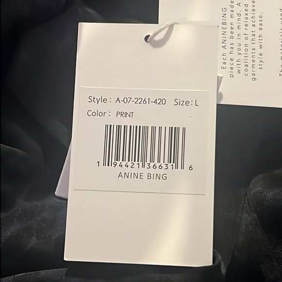 ANINE BING NEO SHIRT IN PYTHON PRINT Silk Button Down SIZE L - Picture 13 of 14